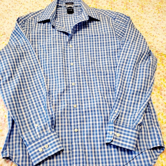 Gap Classic Fit Blue Gingham Check Shirt 100% Cotton Medium - Picture 1 of 4